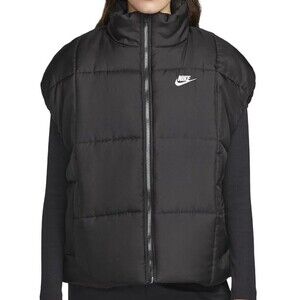 Nike Puffer Vest Black Women's Small Therma-FIT Windrunner New Oversized